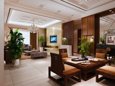 恒大名都新中式餐廳效果圖