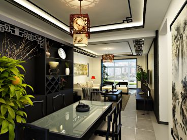 御景觀城新中式餐廳效果圖