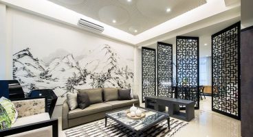 泉景天沅和園雅園新中式客廳效果圖