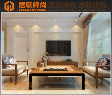 龍湖水晶酈城新中式客廳效果圖