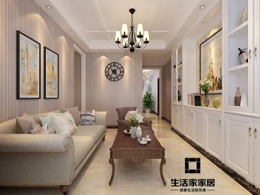 重汽翡翠雅郡歐式古典客廳背景墻果圖