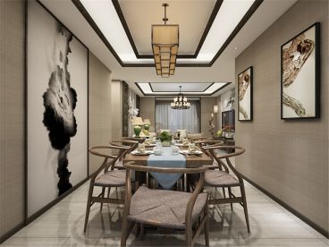 奧萊城新中式餐廳效果圖