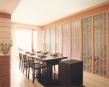 首創(chuàng)溪堤郡新中式餐廳效果圖