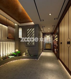 曲江公館和園新中式玄關(guān)效果圖