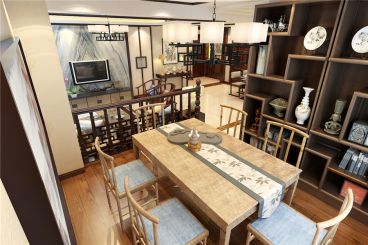隴臺新中式餐廳效果圖