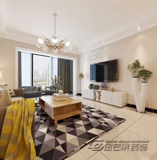 筑友雙河灣北歐客廳效果圖