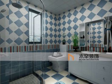 美式田園三居美式衛(wèi)生間效果圖