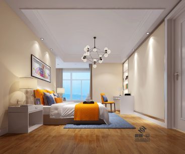 河景花園現(xiàn)代簡(jiǎn)約臥室效果圖