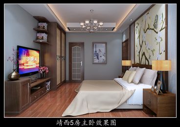 靖西市陽(yáng)光城樣板房主臥效果圖