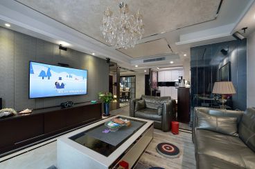 名流公館新中式客廳效果圖