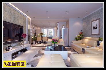 魯能領(lǐng)秀公館現(xiàn)代簡(jiǎn)約客廳效果圖