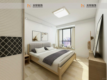 綠地濱湖國際花都現(xiàn)代簡約臥室效果圖
