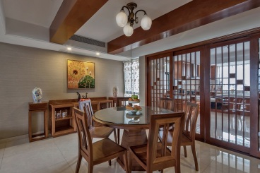 萬科溫馨家園中式餐廳效果圖