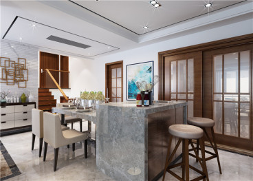 昌泰鑫金綠洲后現(xiàn)代餐廳效果圖