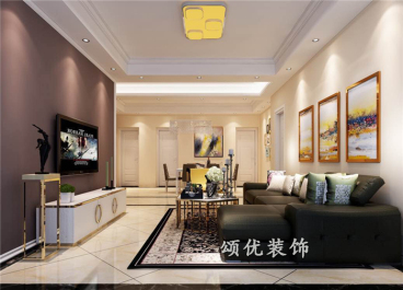 滕泰雅苑現代簡約客廳效果圖