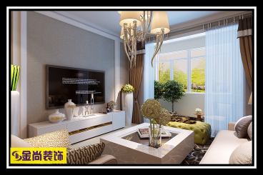 中建國熙臺現代簡約陽臺效果圖