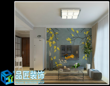 金沙湖高爾夫觀邸現(xiàn)代簡約背景墻效果圖