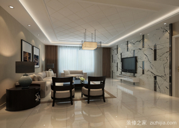 海河華鼎現(xiàn)代簡(jiǎn)約客廳效果圖