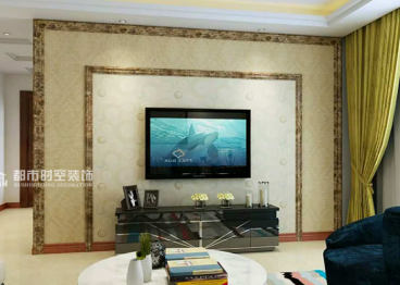 濱河果嶺現(xiàn)代簡約背景墻效果圖