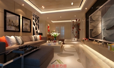巴黎花園現(xiàn)代簡約客廳效果圖