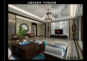 西鴨池中式客廳效果圖
