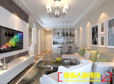 保利香檳國際現(xiàn)代簡約客廳效果圖