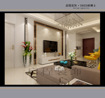 御府現(xiàn)代簡約背景墻效果圖