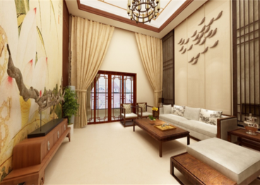 建鑫·城市廣場(chǎng)新中式客廳效果圖