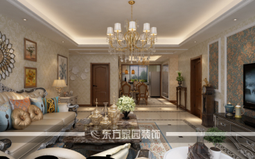 湖尚一品歐式古典客廳效果圖