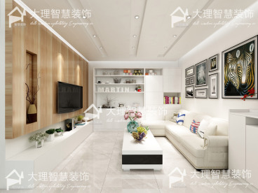 歐洲小鎮(zhèn)新中式客廳效果圖