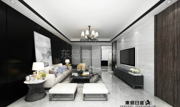 聯投國際城現代簡約客廳效果圖