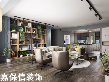聽濤花園工業(yè)風(fēng)客廳效果圖