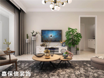 龍湖花嶼墅北歐背景墻效果圖