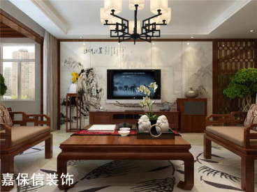 海信依云小鎮(zhèn)中式背景墻效果圖