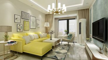 和昌中央城邦現(xiàn)代簡(jiǎn)約客廳效果圖