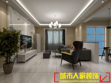 方誠棕櫚泉現(xiàn)代簡約客廳效果圖