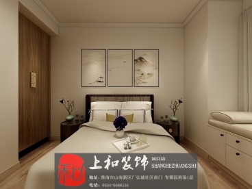 鉆石星座新中式臥室效果圖