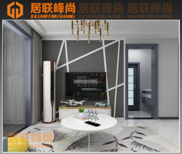 中建長(zhǎng)清湖后現(xiàn)代客廳效果圖
