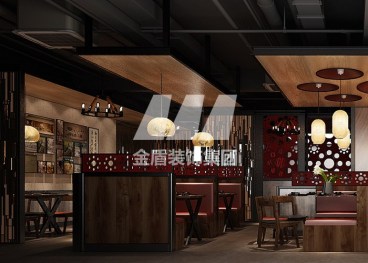 昆明宣仁緣餐廳工業(yè)風裝修效果