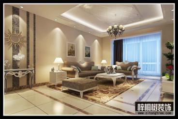 花園小區(qū)歐式古典客廳效果圖