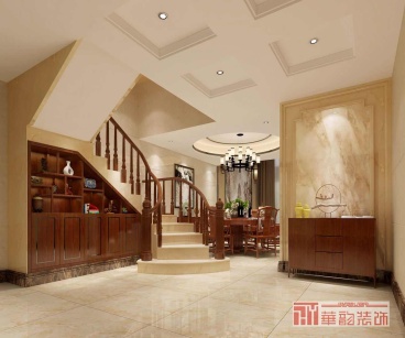 厚街海逸豪庭尚都新中式玄關(guān)效果圖