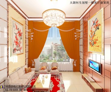 大朗何生自建房新中式客廳效果圖