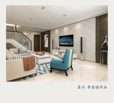 長島花園現(xiàn)代簡約客廳效果圖