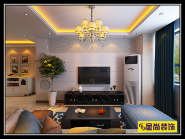 保利中心華府現(xiàn)代簡約背景墻效果圖