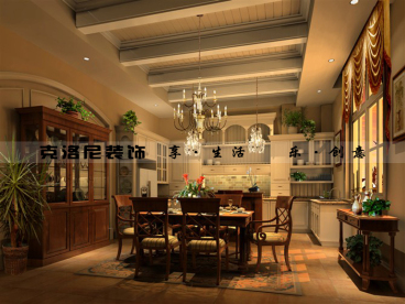 嘉利華府莊園住宅歐式古典餐廳效果圖