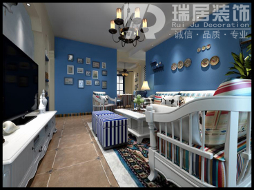 偉星金域藍(lán)灣地中海客廳效果圖