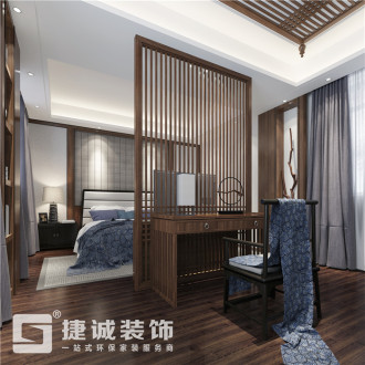 鴻洲江山現(xiàn)代簡約臥室效果圖