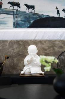 海倫國際新中式背景墻效果圖