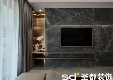 依瀾雅居現(xiàn)代簡(jiǎn)約客廳效果圖