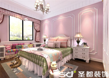 國貿天悅美式兒童房效果圖